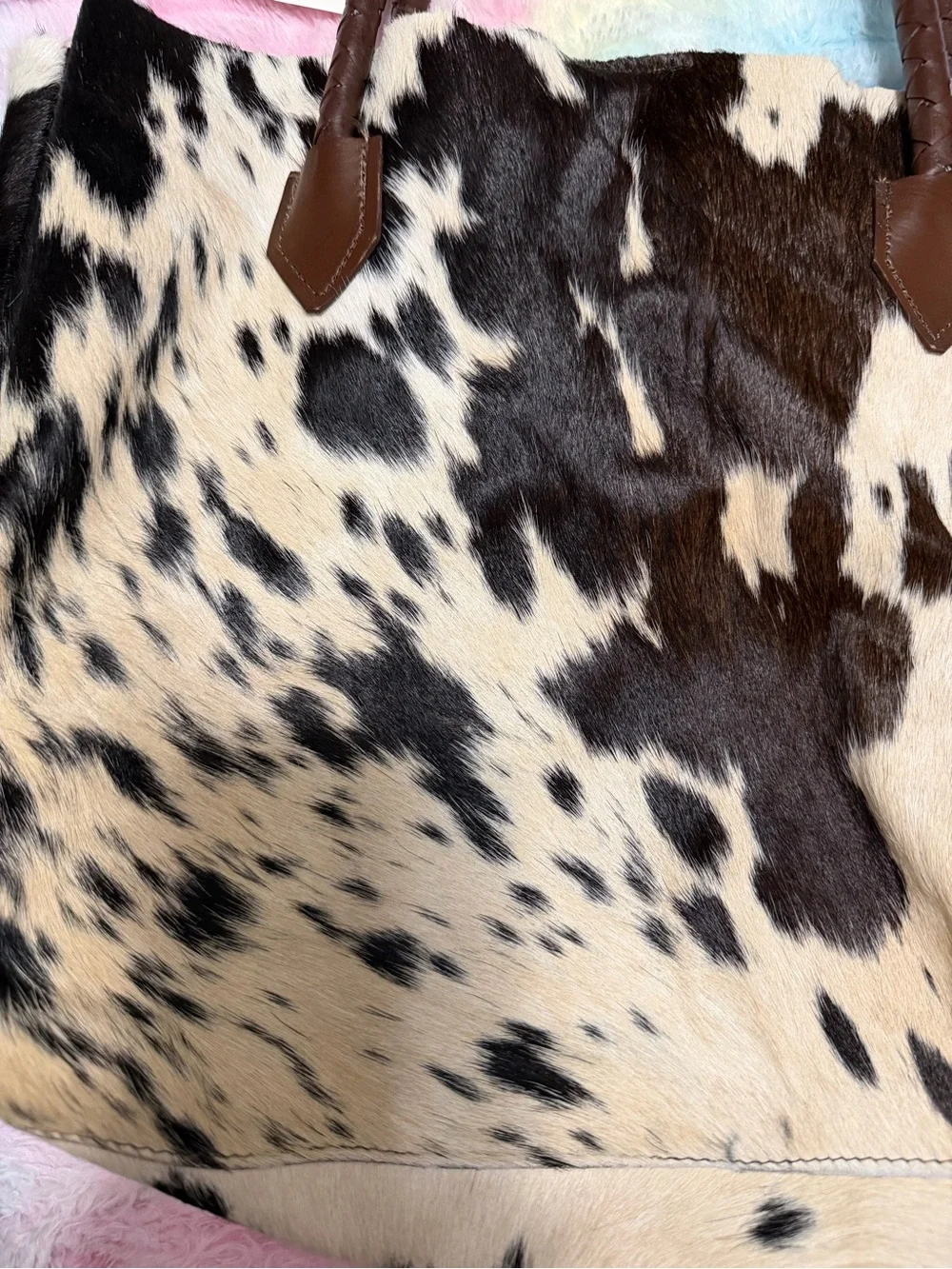 Leather Cow Hide Tote